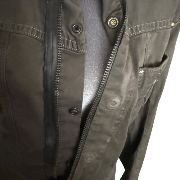 G Star Womens Olive Military Style Jacket With Stand Collar & Zipper Closure - Picture 4 of 8